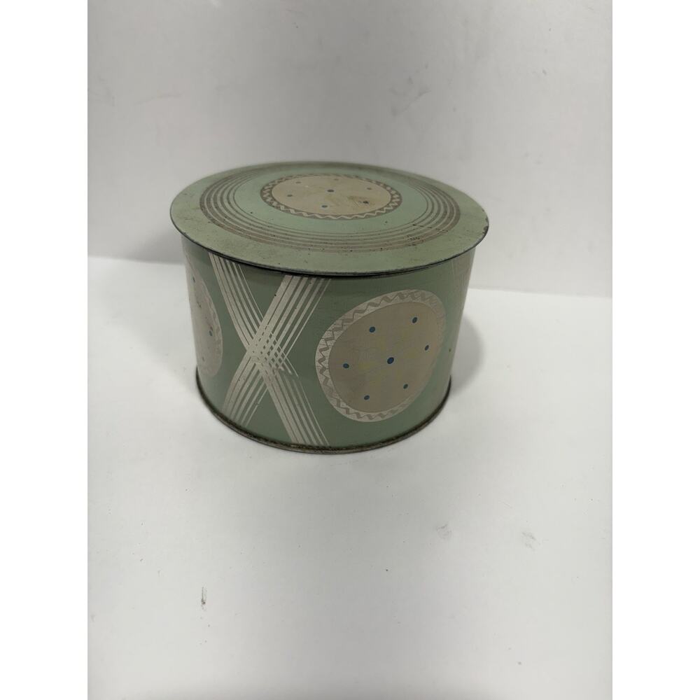 Darnee Gardenia Perfumed Bath Powder Large 7 Oz In Vintage Aqua Blue‎ Tin Sealed
